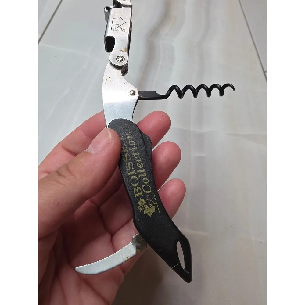 Boisset Collection Waiters Corkscrew Wine Opener Foil Cutter‎ Black Silver A6